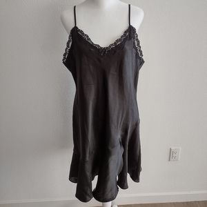 Black goth lingerie slip L